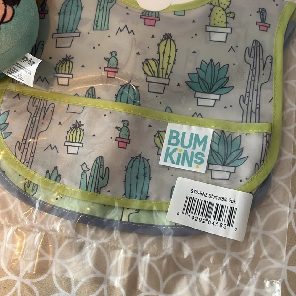 Harry Potter Wrist Rattles, Mirror Toy, and Bumkins Starter Bib. All NWT!